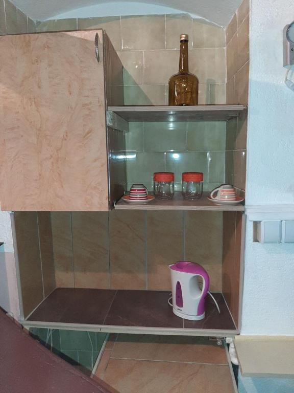 Kuchyň nebo kuchyňský kout v ubytování KRIN apartman