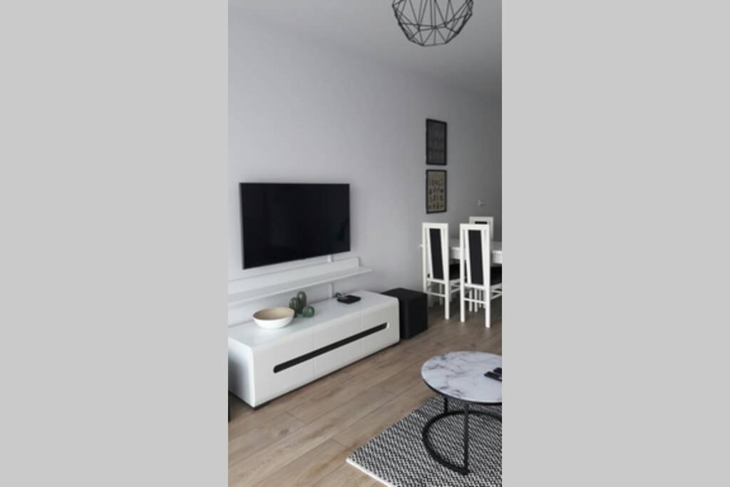 Televízia a/alebo spoločenská miestnosť v ubytovaní Lux Apartment close to Medicover and Paley