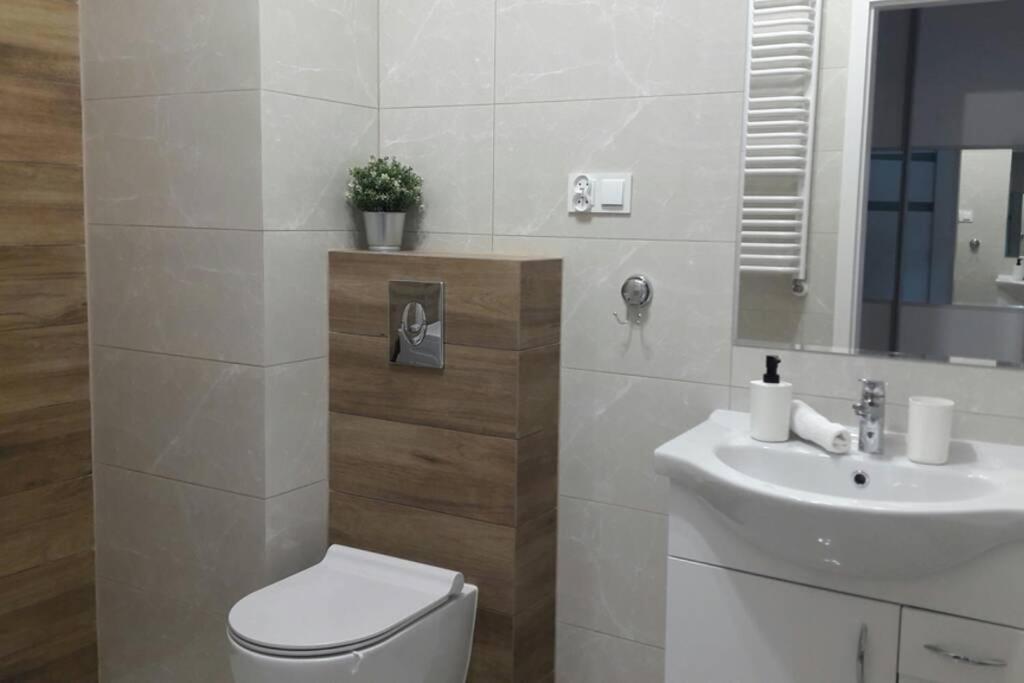 Kúpeľňa v ubytovaní Lux Apartment close to Medicover and Paley