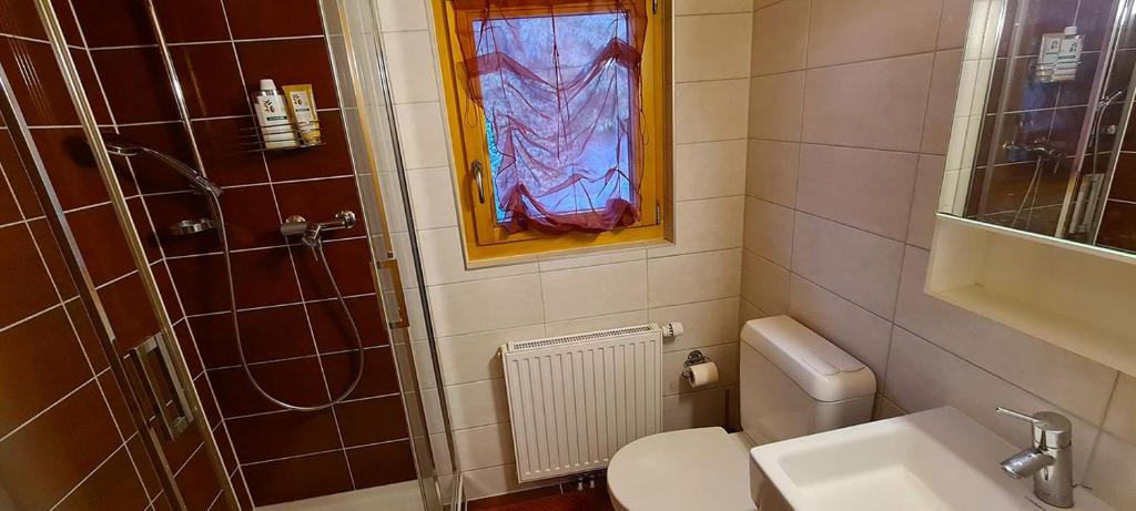 Koupelna v ubytování Chalet Brimborion