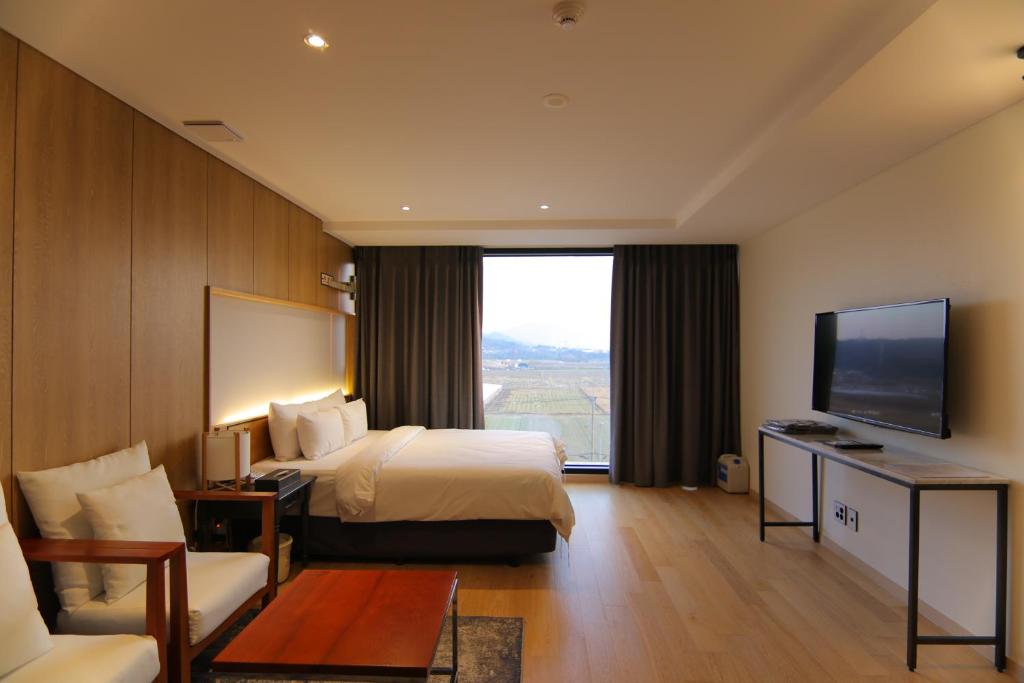 TV a/nebo společenská místnost v ubytování Suncheon Hotel Gite