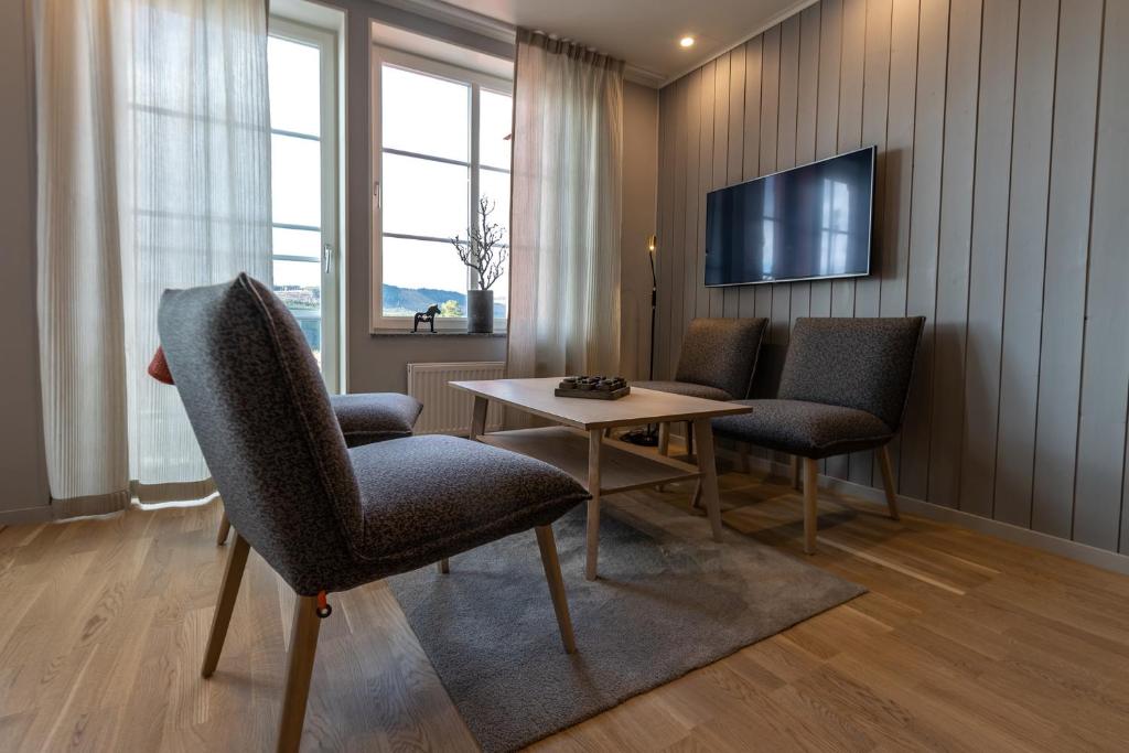 Телевизор и/или развлекательный центр в Hotell Kurbits