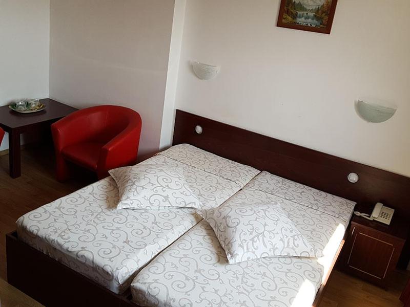 Postel nebo postele na pokoji v ubytování Hotel Uranus