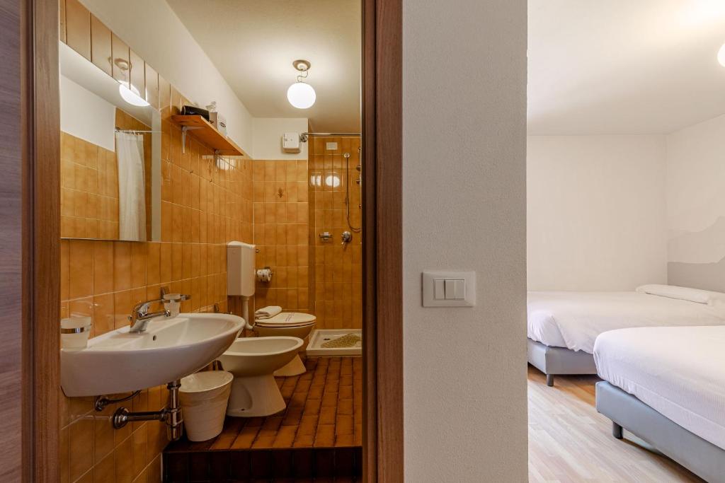 Koupelna v ubytování Hotel Dufour