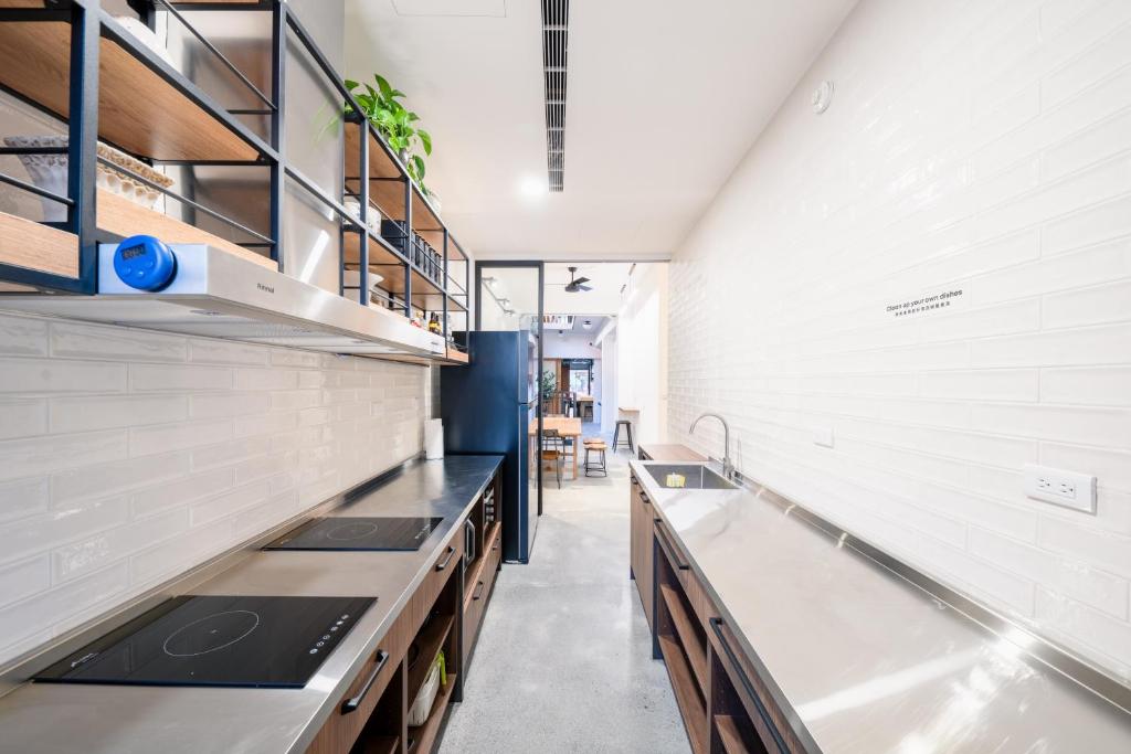 Kuchyň nebo kuchyňský kout v ubytování De Provintia Straat B&B