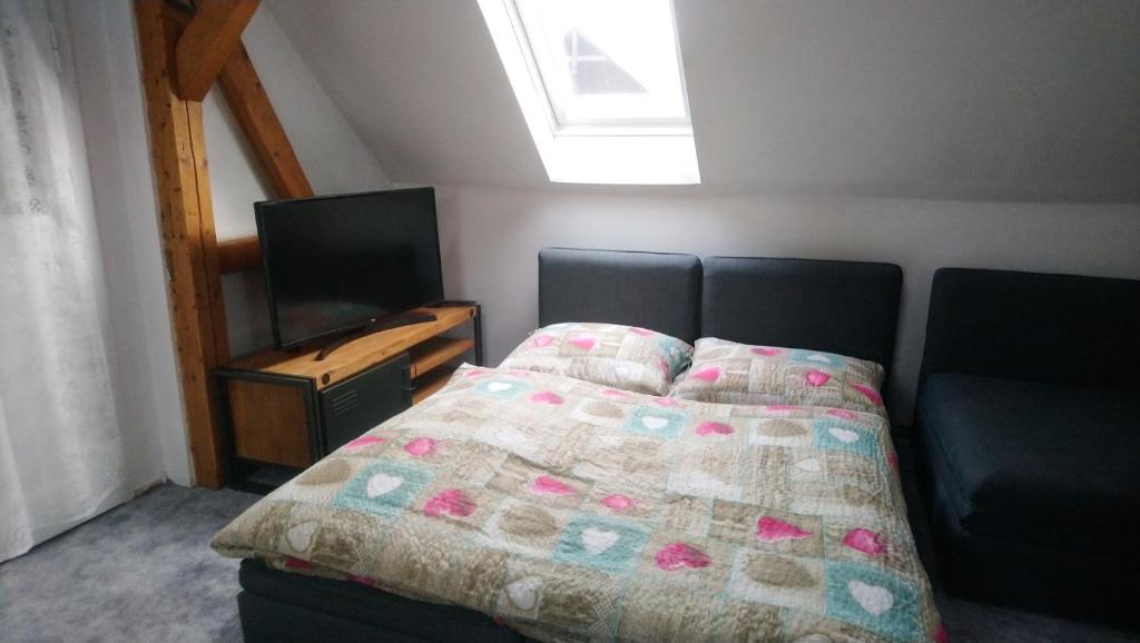 Postel nebo postele na pokoji v ubytování Prázdninový dům Matterhorn