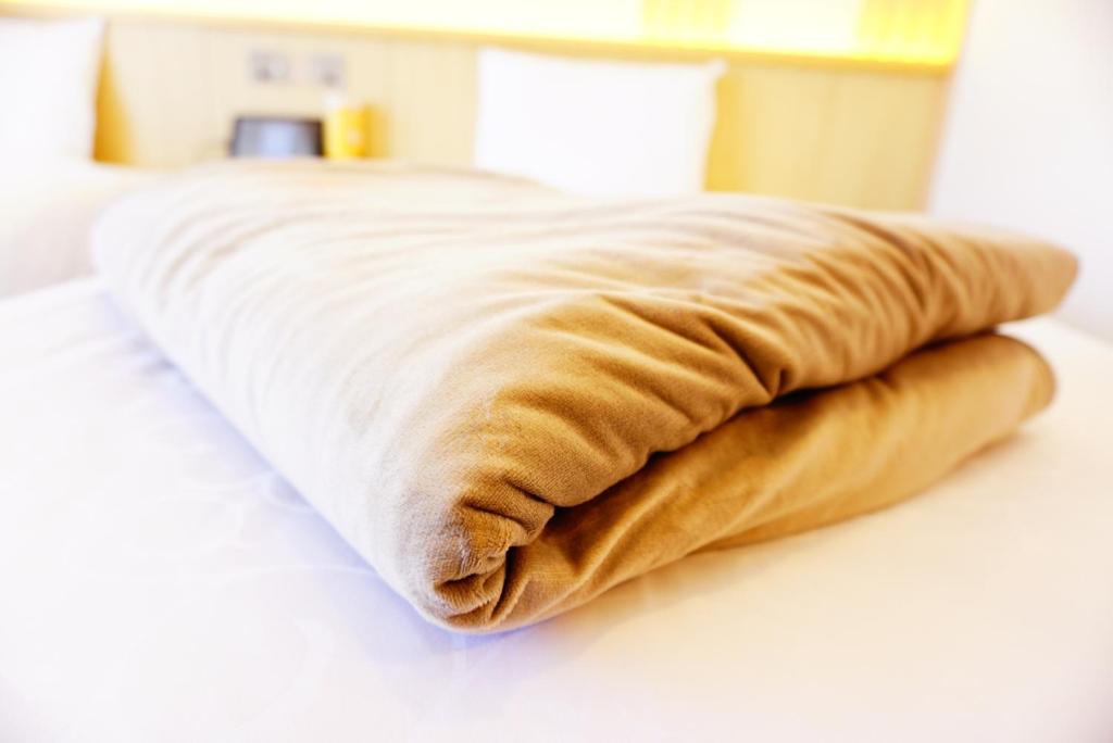 Postel nebo postele na pokoji v ubytování Henn na Hotel Premier Kyoto Eki Hachijoguchimae
