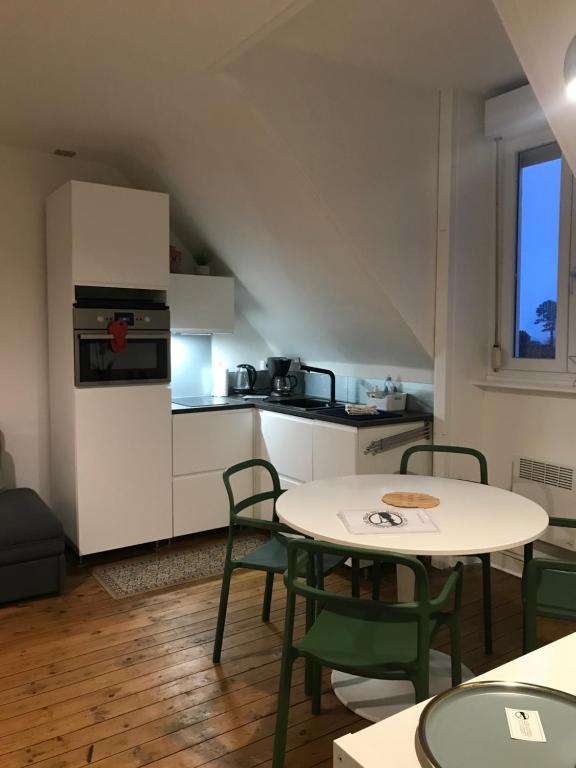Kuchyň nebo kuchyňský kout v ubytování Studio Duplex Bénodet