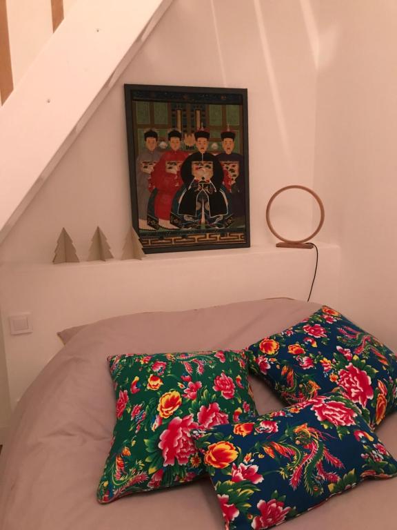 Postel nebo postele na pokoji v ubytování Studio Duplex Bénodet