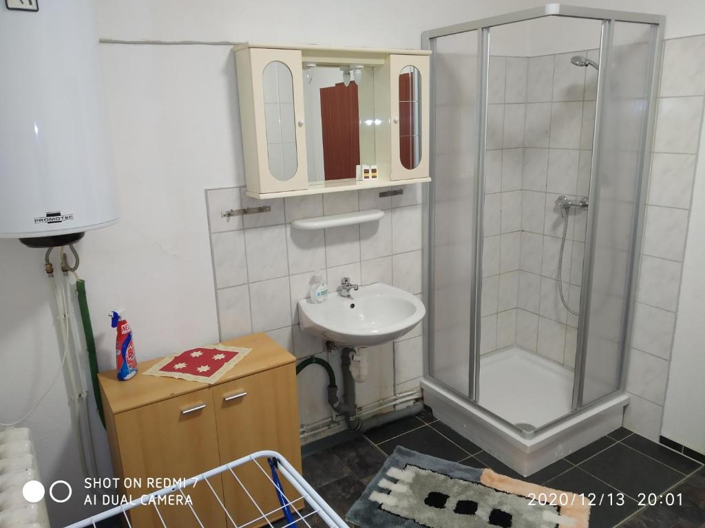 Koupelna v ubytování Monteurzimmer Siebenlehn