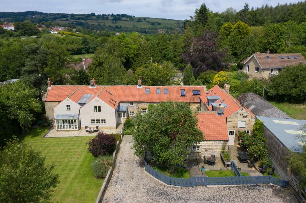 an aerial view of a house at Drake Cottage in Whitby