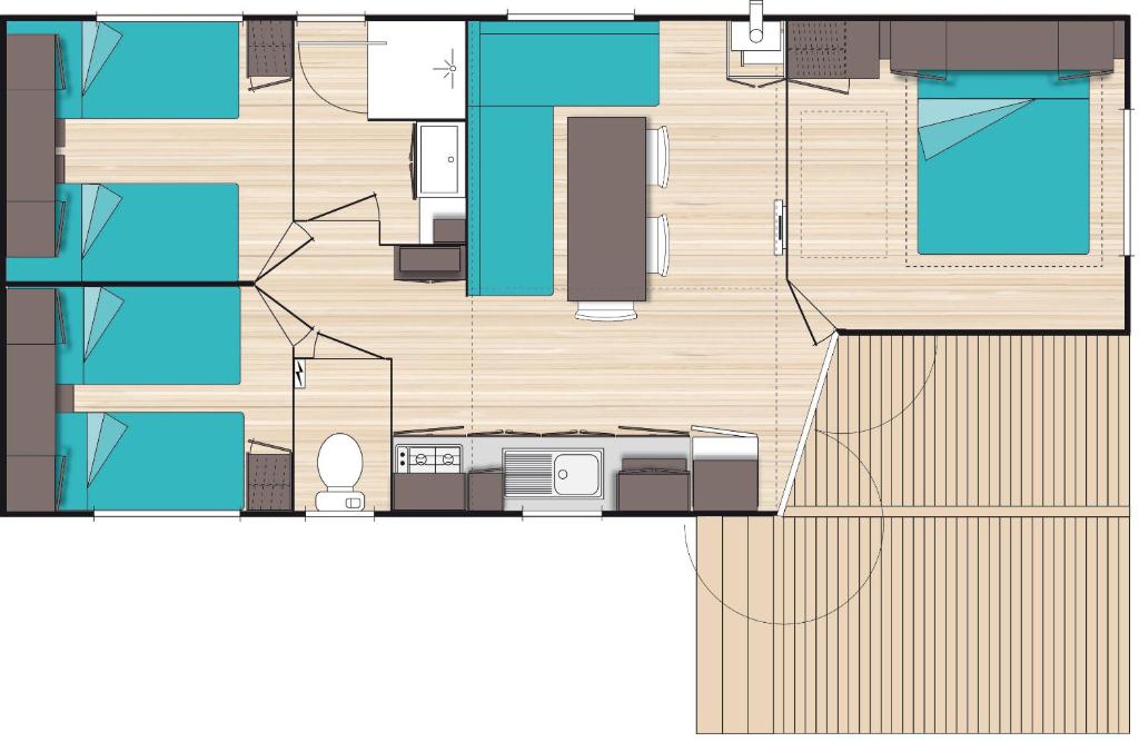 Půdorys ubytování Charmant camping Familiale 3 Etoiles vue 360 plage piscine à débordement empl XXL