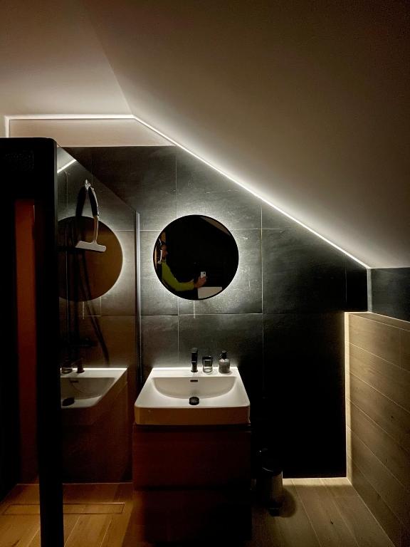 Koupelna v ubytování Apartmány Hacienda Boží Dar