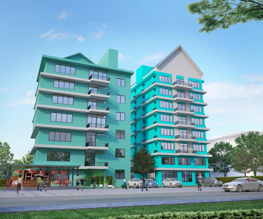un diseño arquitectónico de un edificio de apartamentos en Eden Garden Resort, en Chiang Mai