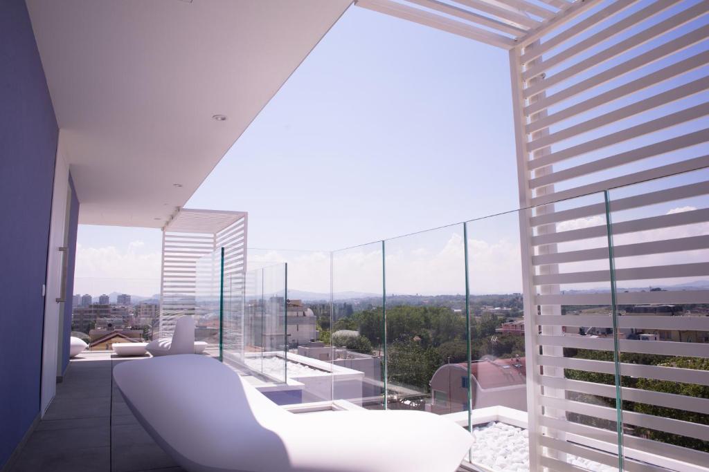 A balcony or terrace at Hotel Alexandra - Beach Front - Healthy XXL Breakfast & Brunch until 12 30 - parking included