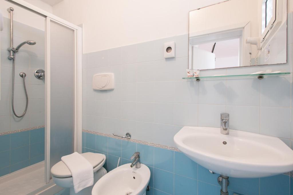 Koupelna v ubytování Hotel Consul Dipendenza la Plata con piscina