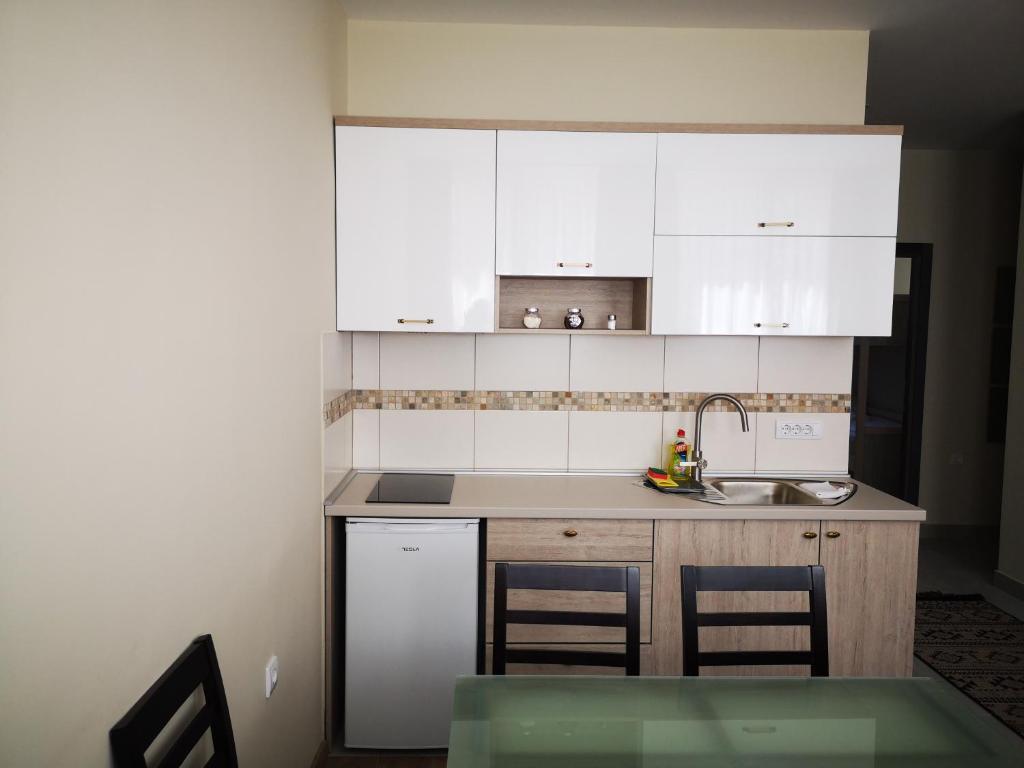 Kuchyň nebo kuchyňský kout v ubytování Apartments&Camping ZIP