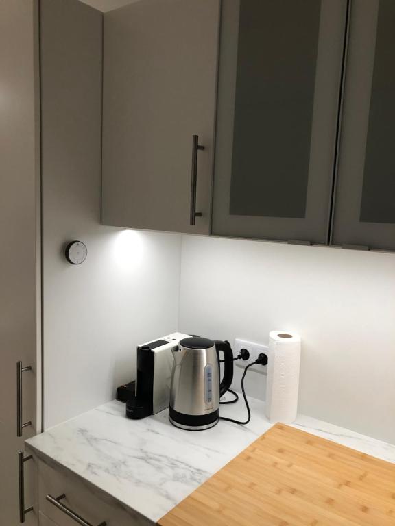 Kuchyňa alebo kuchynka v ubytovaní Neubau Wohnung Stadlau