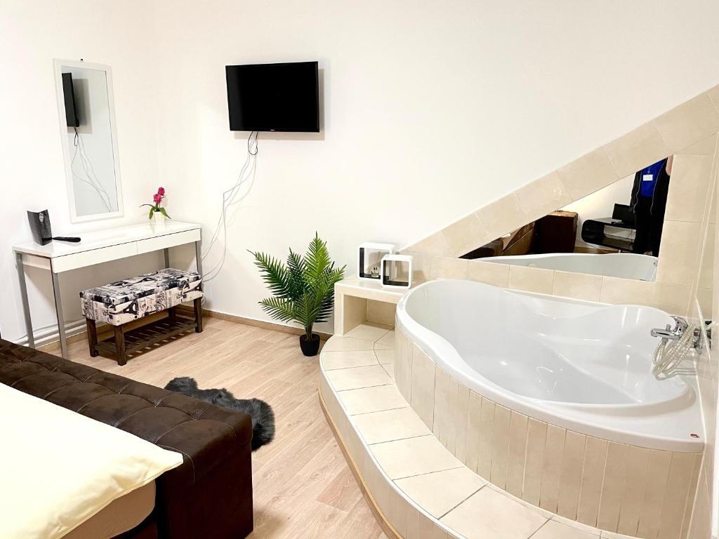TV a/nebo společenská místnost v ubytování Hotel Stará Pošta