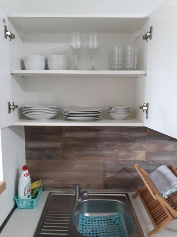 Kuchyň nebo kuchyňský kout v ubytování Apartmány Marie Jáchymov
