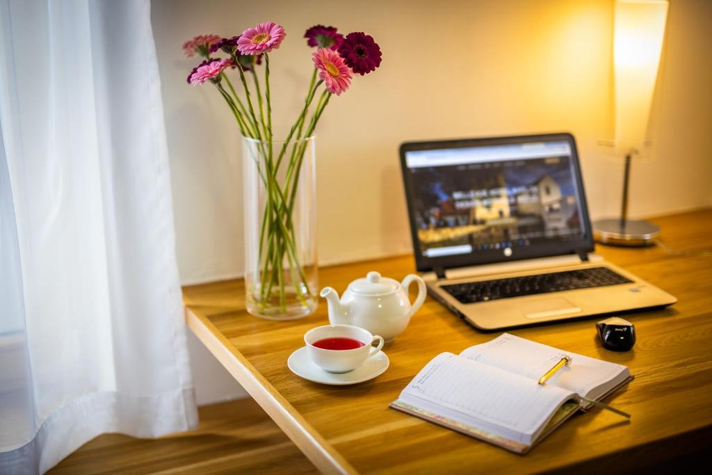 TV a/nebo společenská místnost v ubytování Bellevue Hotel Benešov