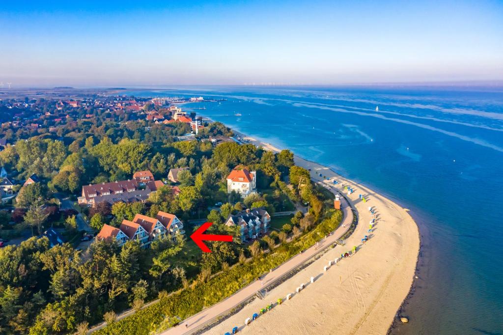 an aerial view of a resort on a beach at Strandnest in Wyk auf Föhr