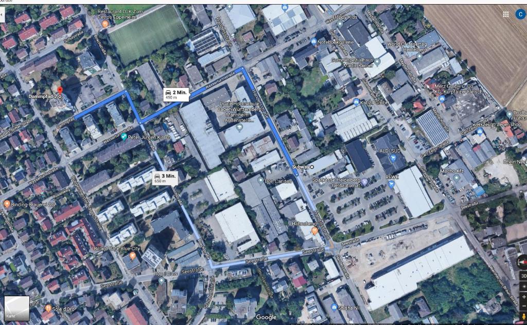 Ein allgemeiner Blick auf Eppelheim oder ein Stadtblick von der Ferienwohnung aus