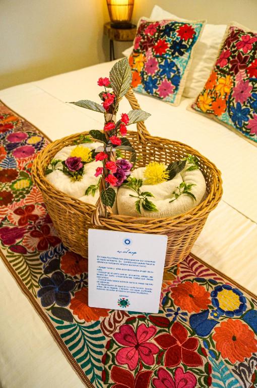 Postel nebo postele na pokoji v ubytování Casa Azul Maya