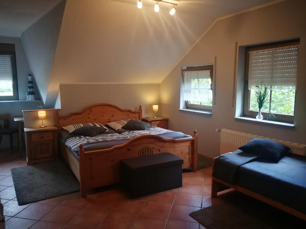 Postel nebo postele na pokoji v ubytování Landhaus am Brubbel