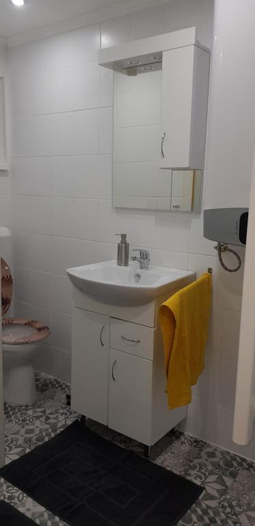 Koupelna v ubytování Harmónia Parasztház és Apartman