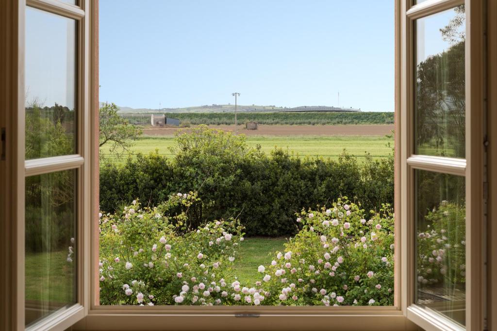 ピオンビーノにあるLe Roseの野原の景色を望む開窓