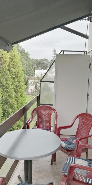 Balkón alebo terasa v ubytovaní Mira apartman Siófok