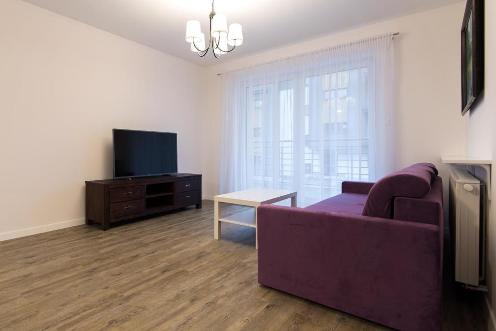 TV a/nebo společenská místnost v ubytování Apartamenty Spokojna 24C