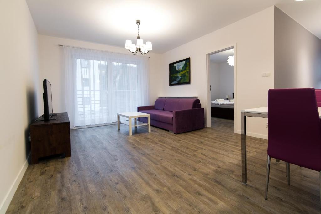 TV a/nebo společenská místnost v ubytování Apartamenty Spokojna 24C