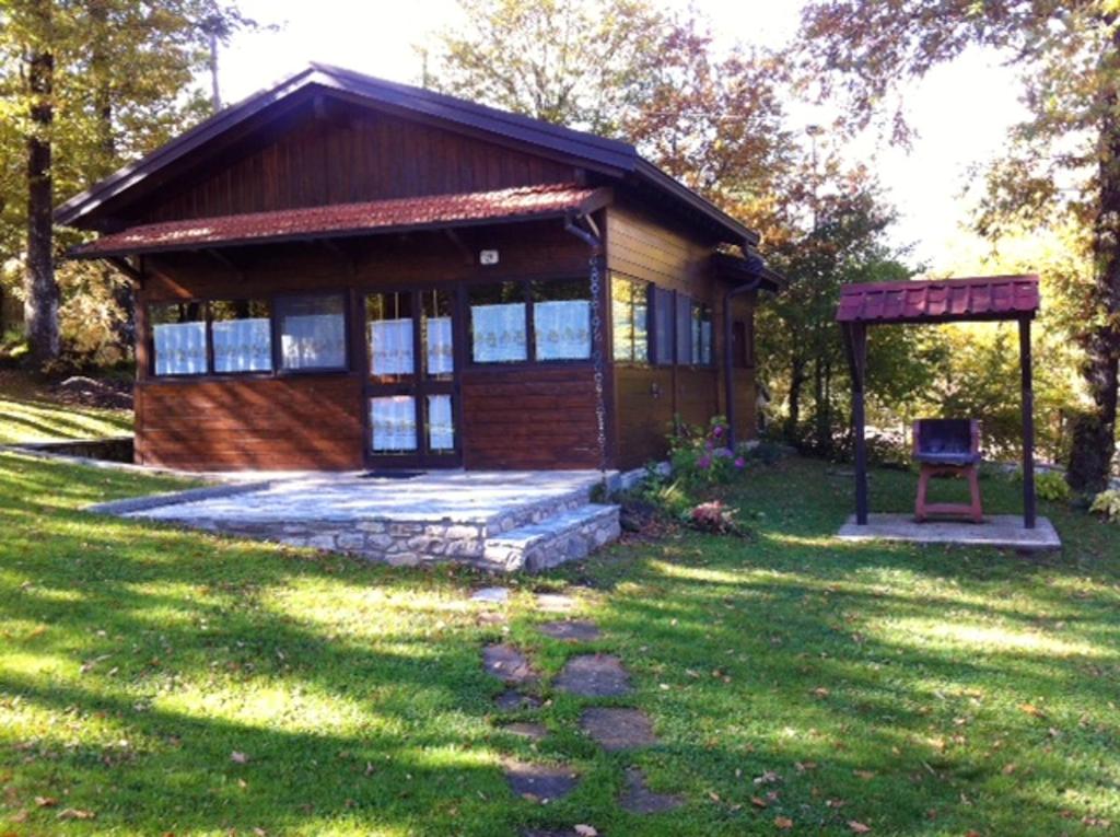 Zahrada ubytování 2 bedrooms chalet with furnished terrace at Giarola