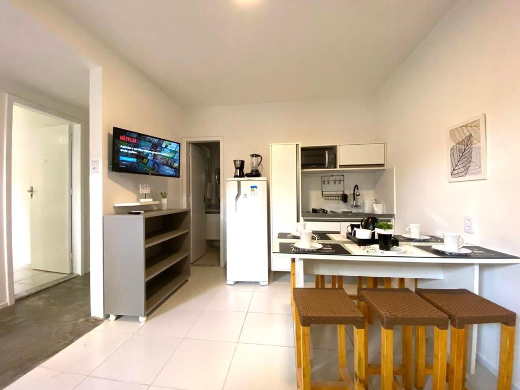 Kuchyň nebo kuchyňský kout v ubytování Flats Morro de São Paulo