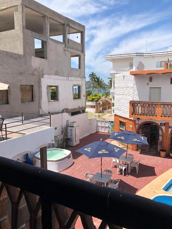 Un balcón o terraza en Bungalows Flamingos