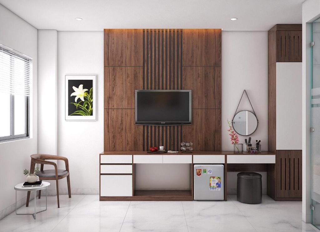 TV a/nebo společenská místnost v ubytování Anh Nguyet Da Nang Hotel