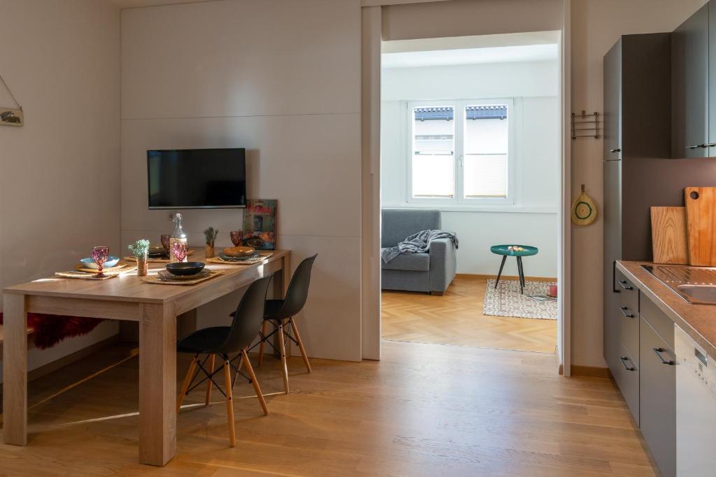 TV a/nebo společenská místnost v ubytování Apartment Haus Lang