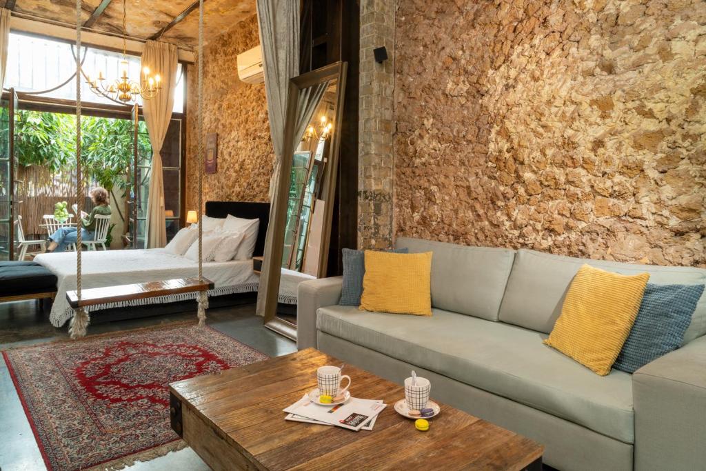 Posezení v ubytování Trieste Neve Tzedek Boutique Suites Tel Aviv