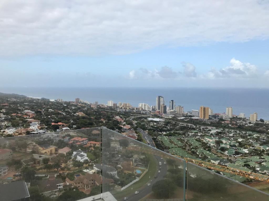 a view of a city from the top of a building at Umhlanga Arch - Ocean Views, Queen size bed plus free wifi in Durban