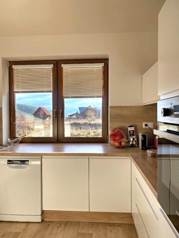 Kuchyň nebo kuchyňský kout v ubytování Panorama Home Valča