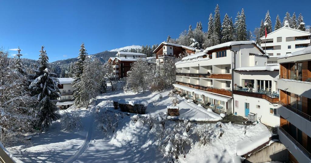 Hotel Haus am Waldrand v zimě