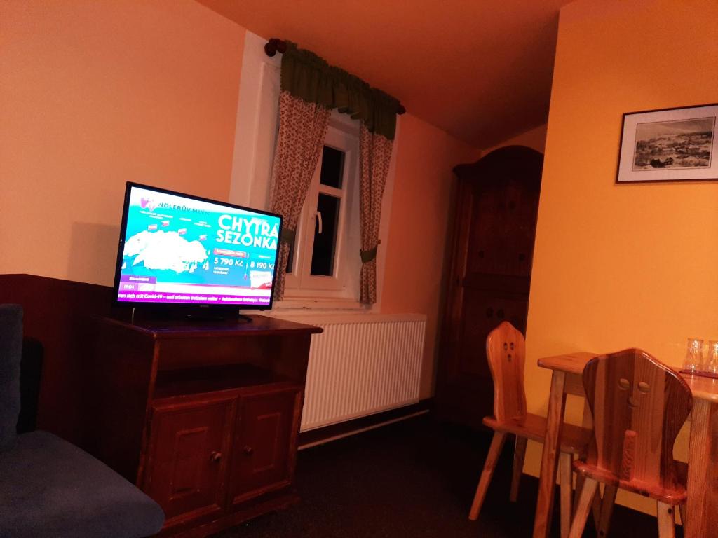 TV a/nebo společenská místnost v ubytování Hotel Diana
