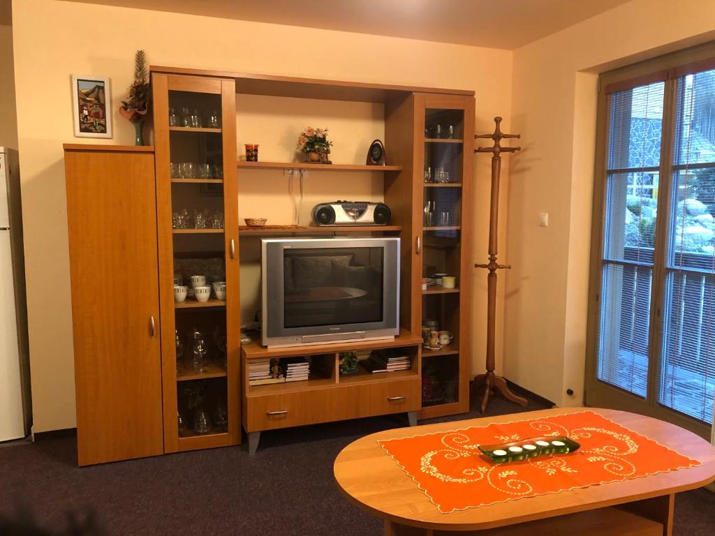TV a/nebo společenská místnost v ubytování Chata Bajana