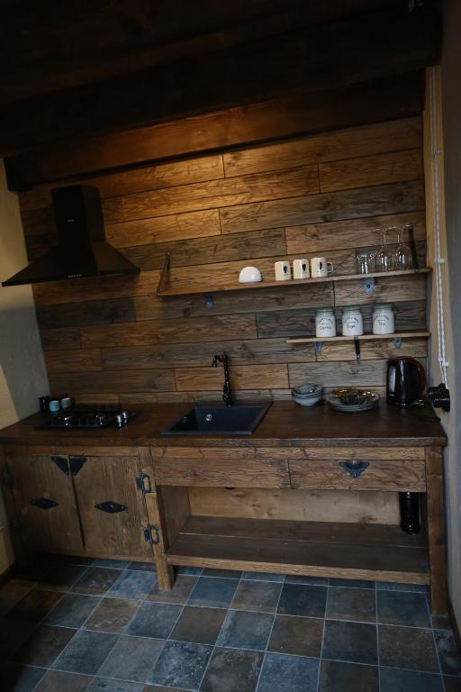 Kuchyň nebo kuchyňský kout v ubytování Elia Loft