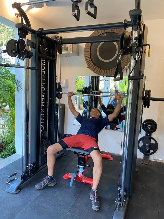 Fitness centrum a/nebo fitness zařízení v ubytování Casa Da Praia