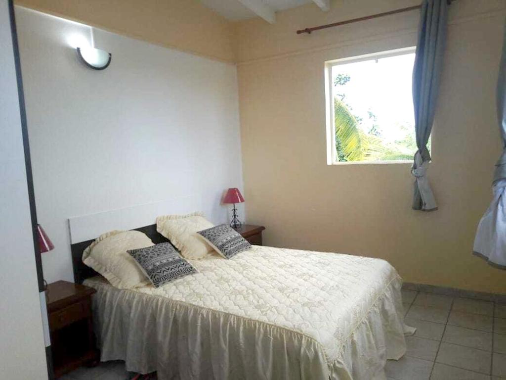 Postel nebo postele na pokoji v ubytování Appartement de 2 chambres avec jardin clos a Lamentin