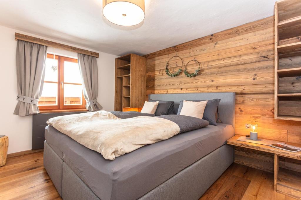 Voodi või voodid majutusasutuse Bergchalet am Hochkönig toas