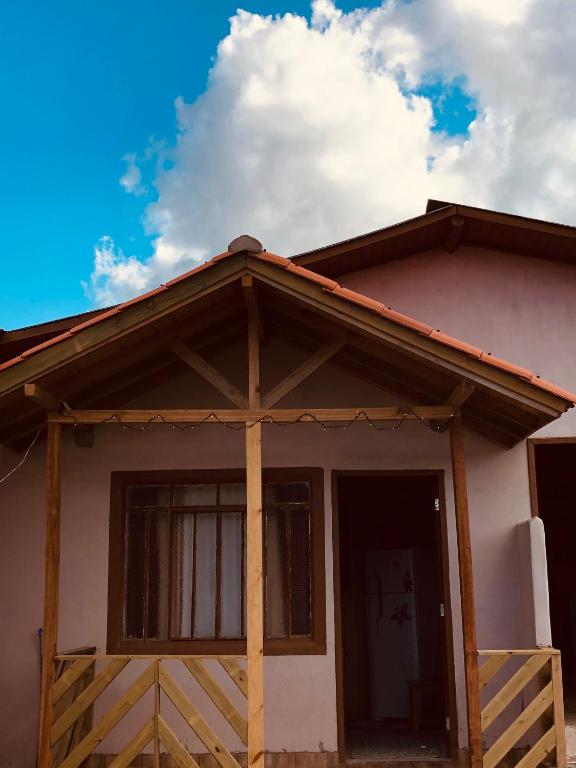 a house is being constructed with a roof at Casa da Vó Adelina in Urubici